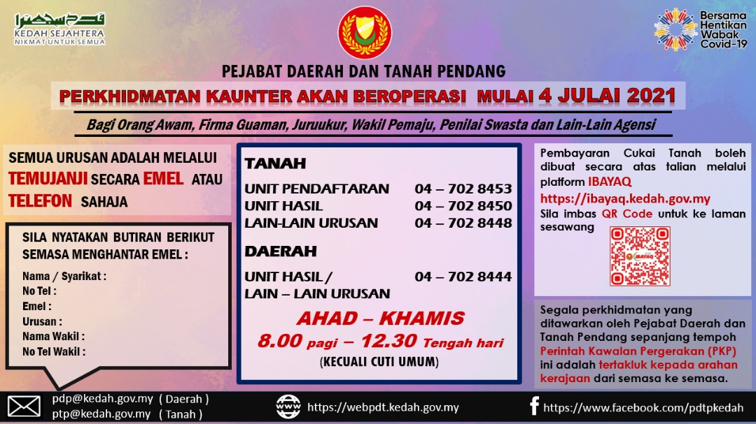 Portal Rasmi Pejabat Daerah & Tanah Negeri Kedah